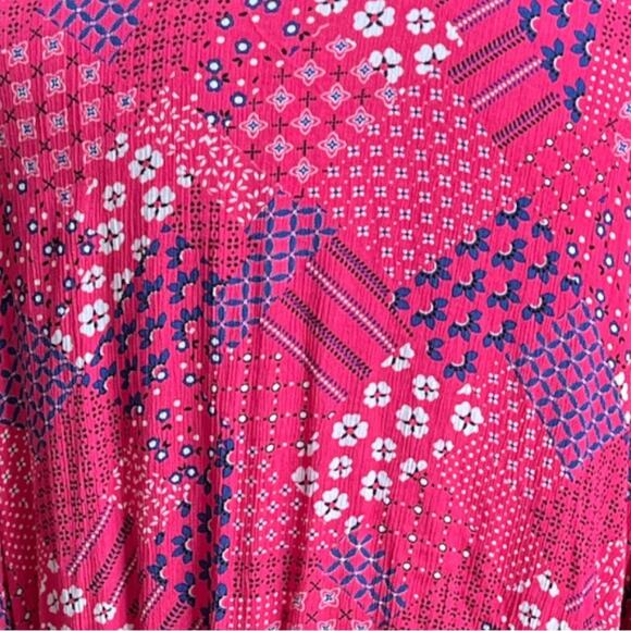 Lane Bryant Floral Patchwork Pattern Kimono Duster Pink Blue White Size 18/20 - Picture 4 of 9